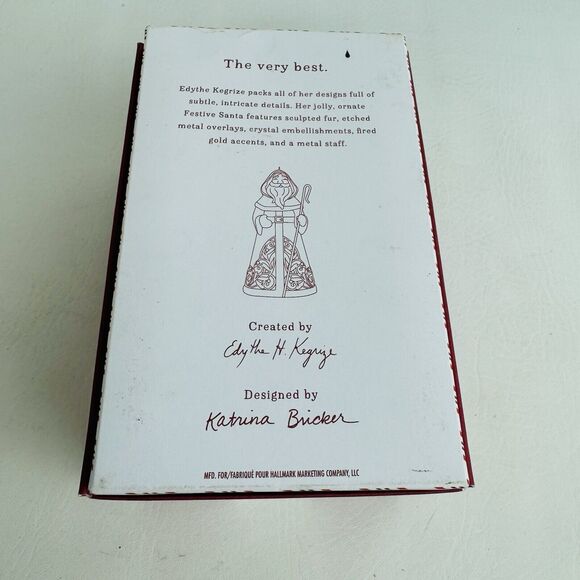 Hallmark Keepsake Ornament Festive Santa 2016 Christmas Porcelain Metal New - Picture 7 of 7